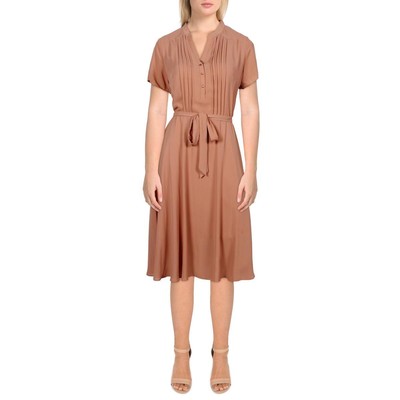 Женское оранжевое платье миди до колена с коротким рукавом Nanette Nanette Lepore 2 BHFO 5811