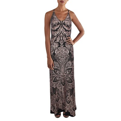 

Jump Apparel Женское черное блестящее длинное вечернее платье  BHFO 8722, Золотой