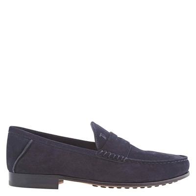 Tods Men's Dark Galaxy Suede Penny Loafers, Brand Size 5.5 ( US Size 6.5 )