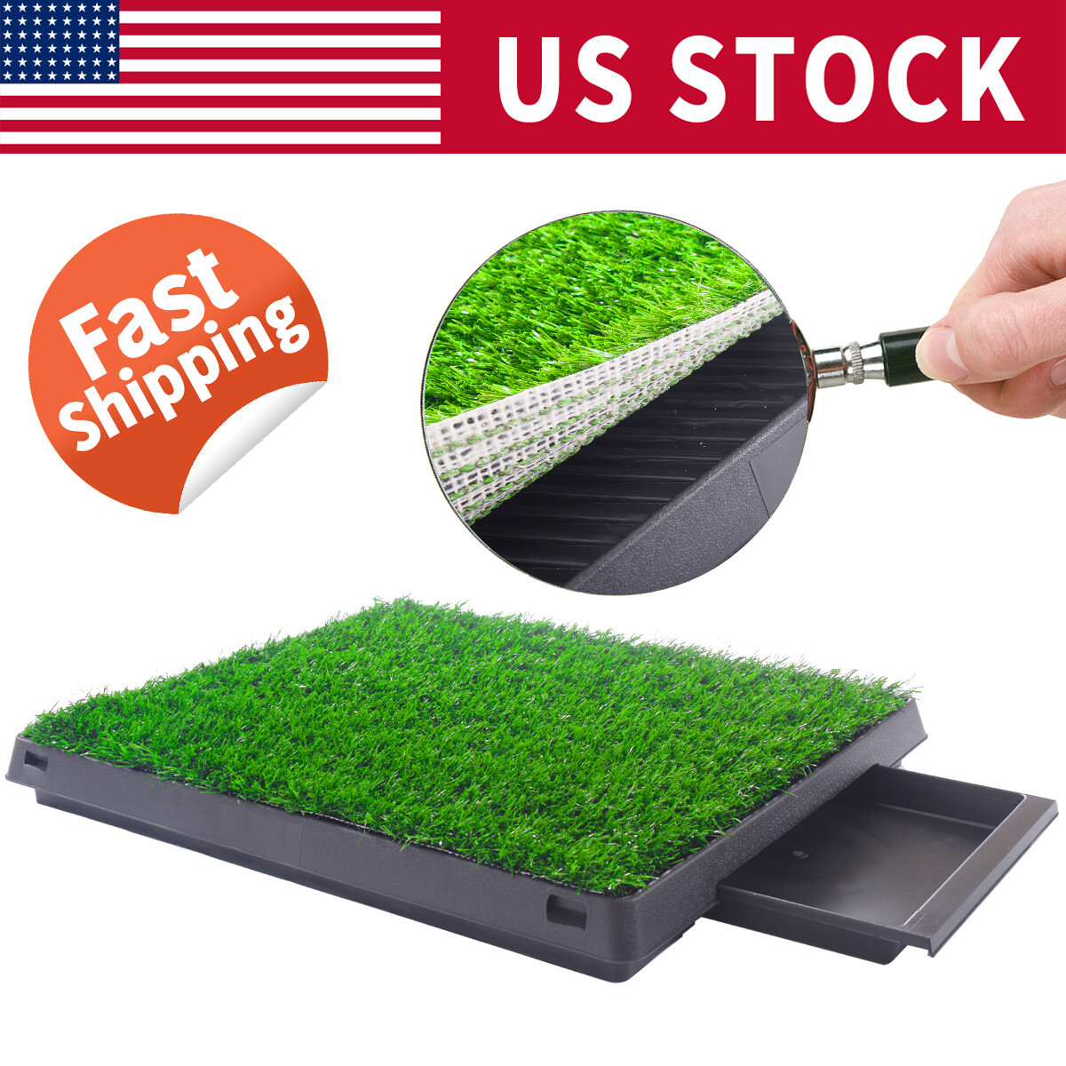 Dog Pet Potty Patio Training Toilet Indoor Grass Mat Balcony Porch