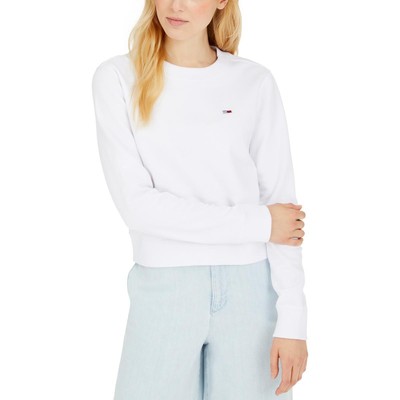 

Tommy Jeans Женский белый укороченный удобный свитшот с логотипом  BHFO 6536, Bright white