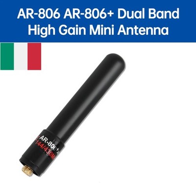 ABBREE AR-806 + Mini Antenna 8 CM Dual Band  VHF/UHF 144/430 MHz 10W SMA-FEMMINA