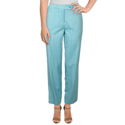 

Женские синие хлопковые прямые брюки Anne Klein с пуговицами и молнией  BHFO 4170, Calypso blue/ nyc white