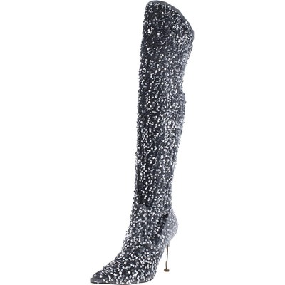 

Женские ботфорты Steve Madden Vivee Silver 6 Medium (B,M) BHFO 5767, Silk sequin
