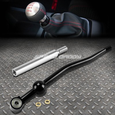 ДВОЙНОЙ ИЗГИБ T6061 MT ЧЕРНЫЙ КОРОТКОХОДНЫЙ РЫЧАГ ПЕРЕКЛЮЧЕНИЯ ПЕРЕДАЧ + ХРОМИРОВАННЫЙ УДЛИНИТЕЛЬ НА 3,75 ДЮЙМА ДЛЯ EK EG DC