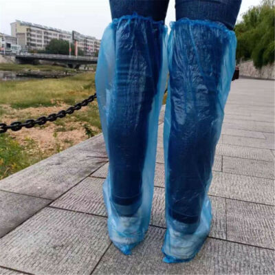 10x Disposable Long Shoe Cover Waterproof Anti Slip Knee Boots Cover Overshoes