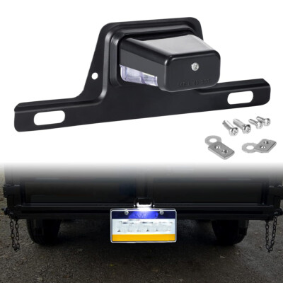 Trailer LED License Plate Light Bracket Mount Universal 12V 24V For RV Boat Tag