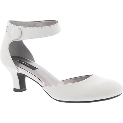 Array Womens Charlie White Leather Pumps Shoes 6 Medium (B,M) BHFO 4286