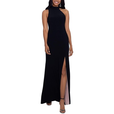 

Xscape Womens Black Halter Formal Evening Dress  BHFO 0143, Black/nude