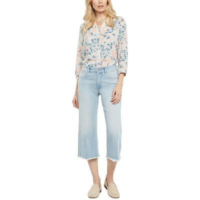 NYDJ Womens Denim Укороченные светлые джинсы с широкими штанинами BHFO 9459