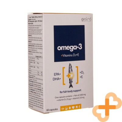 OMEGA 3 PLUS VITAMIN D E 1000 mg 60 Capsules For Full Body Support Supplement
