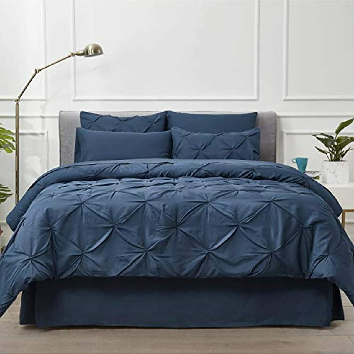 Bedsure Comforter Set King Bed in A Bag Navy 8 Pieces - 1 Pinch Pleat Comforter(  eBay