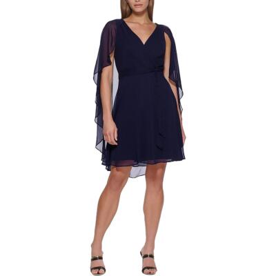 

DKNY Женское шифоновое свадебное платье-футляр с накидкой на спине BHFO 0997