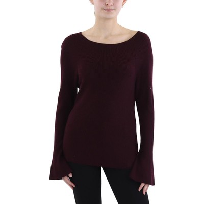 Kobi Halperin Womens Purple Wool Ribbed Pullover Sweater Top XL BHFO 9550