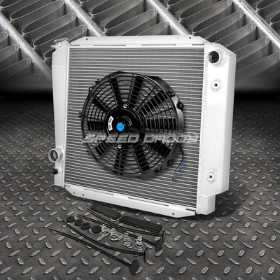 3-РЯДНЫЙ АЛЮМИНИЕВЫЙ РАДИАТОР+ 1X 16-ВЕНТИЛЯТОРНЫЙ ЧЕРНЫЙ ДЛЯ 66-77 BRONCO 2.8/3.3/4.7/4.9 I6/V8