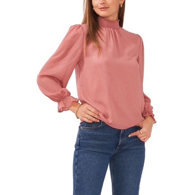 1.State Womens Beige Smocked Neck Bishop Sleeves Pullover Top XS BHFO 6163