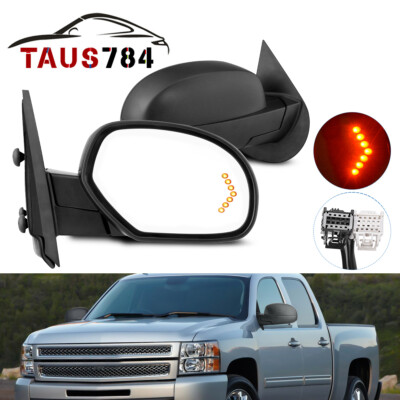 Pair Power Heated Tow Mirrors for 07-13 Chevy Silverado Sierra w/Arrow Signal