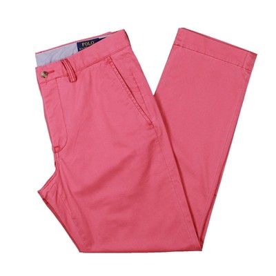 Мужские розовые брюки Polo Ralph Lauren из плотного хлопка с прямыми штанинами 32/30 BHFO 6222