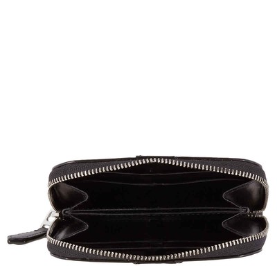 Pre-owned Bally Black/palladio Angye Leather Zip-around Wallet Mlw01z Vt320 U901p