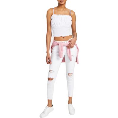 

Женская укороченная хлопковая рубашка Tommy Jeans с присборенной майкой BHFO 7984, Bright white