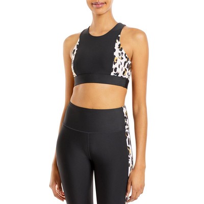 Женский спортивный бюстгальтер Aqua Womens Black с животным принтом для занятий фитнесом Athletic S BHFO 5422