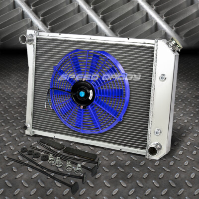 3-РЯДНЫЙ АЛЮМИНИЕВЫЙ РАДИАТОР + КОМПЛЕКТ ИЗ 1X 16 ВЕНТИЛЯТОРОВ СИНЕГО ЦВЕТА ДЛЯ 70-87 FIREBIRD SMALL BLOCK SBC