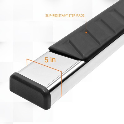 For 07-19 Silverado/Sierra Extended Cab 5" Step Nerf Bar Running Board Chrome