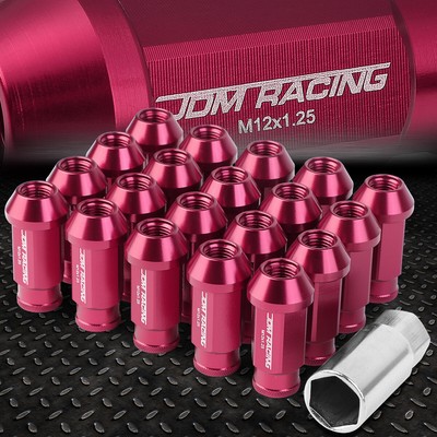 УНИВЕРСАЛЬНАЯ ГАЙКА JDM С ОТКРЫТЫМ КОНЦОМ, РОЗОВАЯ, 20 ГАЕК / КОМПЛЕКТ + КЛЮЧ M12X1,25, ДИАМЕТР 25 ММ / ВЫСОТА 50 ММ