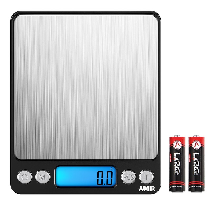 AMIR Digitale Küchenwaage, 3kg x 0,1g Digitale Waage, Hohe Präzision Briefwaag