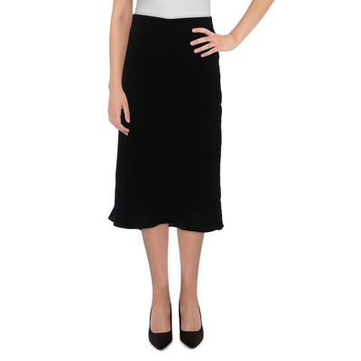 Женская черная бархатная юбка А-силуэта до середины икры Lauren Ralph Lauren 14 BHFO 8935