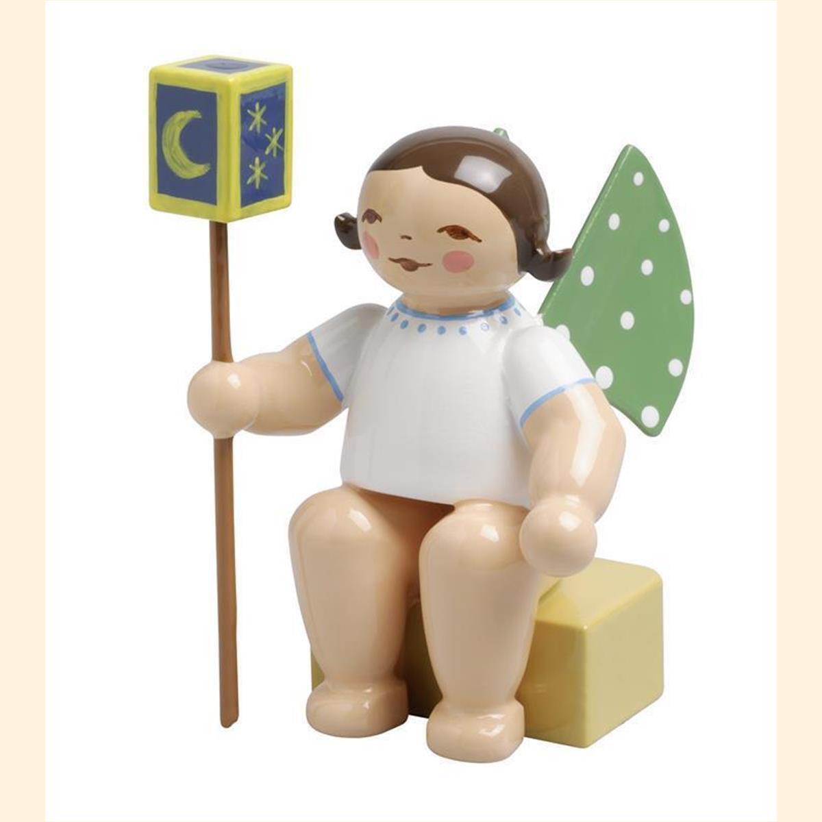 Wendt & Kühn Grünhainichener Engel klein mit Stablaterne 650/k/51a blond/braun