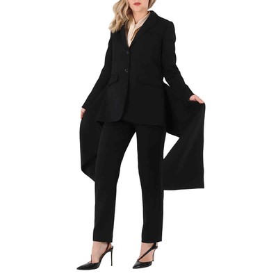 Pre-owned Burberry Exaggerated Panel Detail Wool Tailored Jacket In Black