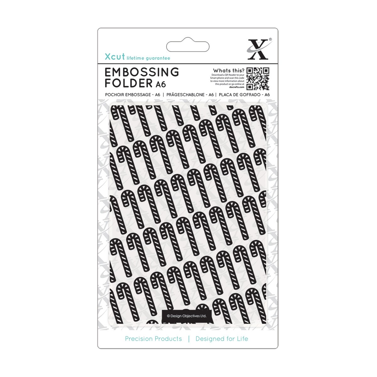 Docrafts Xcut A6 Prägefolder - Muster Zuckerstange