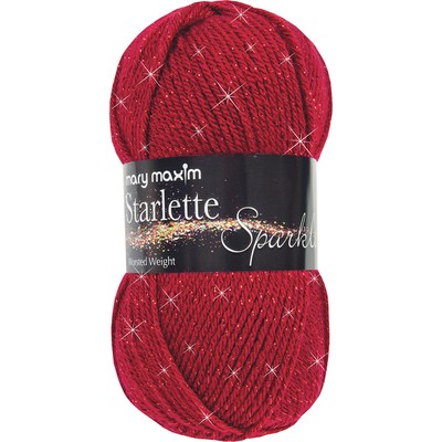 Mary Maxim Starlette Sparkle Yarn-Ruby Y127-103