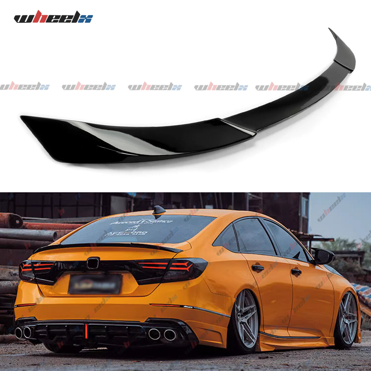 For 2018-2022 Honda Accord JDM Style Painted Gloss Black Trunk Lid Spoiler Wing