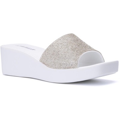 

Женские белые шлепанцы Olivia Miller Wendy 7 Medium (B,M) BHFO 3730, White crystal, Wendy