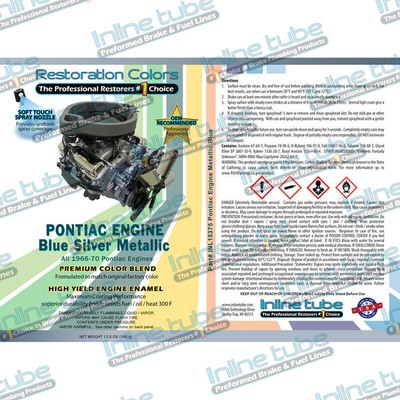 66-70 Pontiac, GTO V8 Engine Enamel Restoration Metallic Blue Spray Paint 2 cans