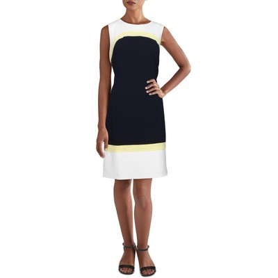 Tommy Hilfiger Womens Ivory Colorblock A-Line Short Sheath Dress 8 BHFO 7108