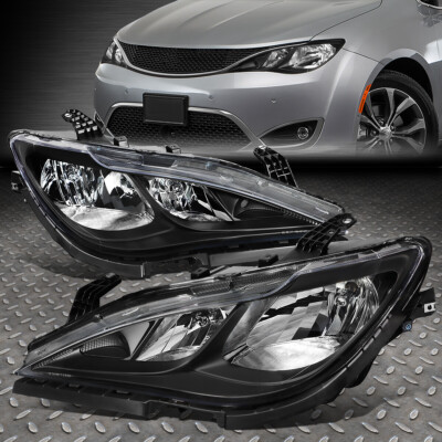 Для 17-23 Chrysler Pacifica Voyager Пара черных корпусных фар Головного света