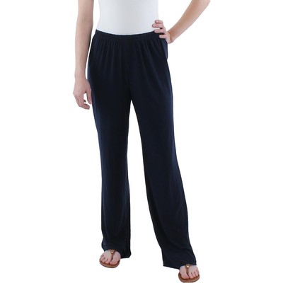 R&M Richards Womens Navy Knit Straight Leg Pull On Dress Pants 12 BHFO 1968
