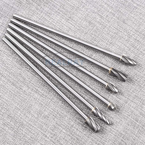 10mm Rotary Aluminum Cut Burr 6mm 1/4" Shank 150mm Long Reach Carbide Burs 6pcs