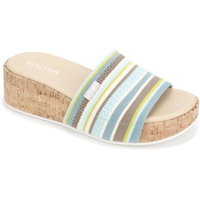 Kenneth Cole Reaction Womens Malia Stretch Multi Slide Sandals Shoes BHFO 1648