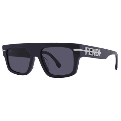 Pre-owned Fendi Grey Browline Unisex Sunglasses Fe40091u 90a 54 Fe40091u 90a 54 In Gray