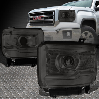 ДЛЯ 14-18 GMC SIERRA С ЗАКОПЧЕННЫМ КОРПУСОМ, ПРОЗРАЧНЫМИ УГЛОВЫМИ ФАРАМИ ПРОЕКТОРА, ГОЛОВНЫМИ ФОНАРЯМИ