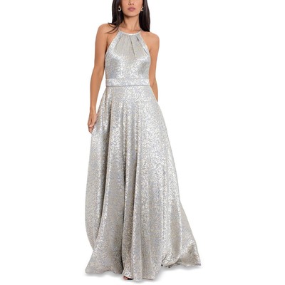 Женское серое жаккардовое вечернее платье с цветочным рисунком Betsy & Adam, 14 BHFO 2658