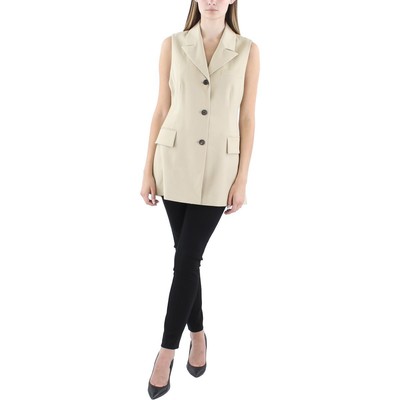 Женский бежевый шерстяной костюм Lvir с вырезом и раздельным жилетом L BHFO 3185