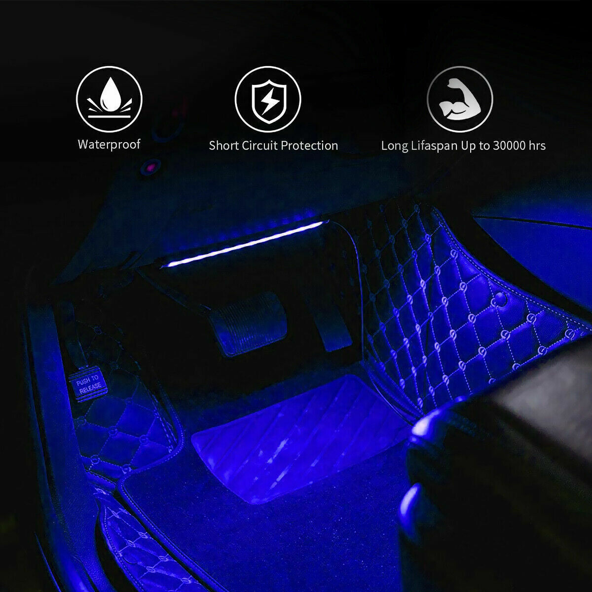::LED Car Interior Atmosphere Lights Strip Music Control Remote Truck Accessories