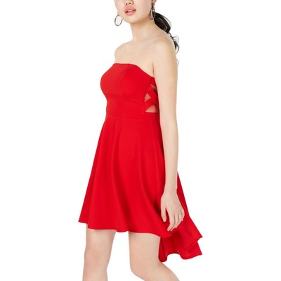 

Женское красное вечернее платье без бретелек B. Darlin для юниоров  BHFO 1704, Bright red/bright red