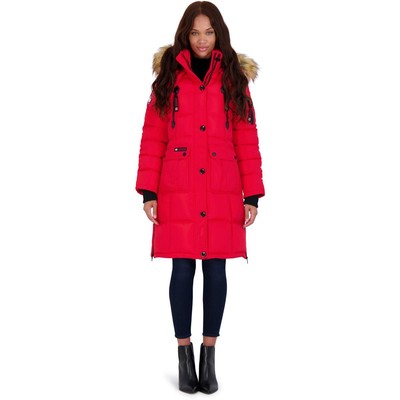 

Canada Weather Gear Womens Red Faux Fur Long Puffer Coat Верхняя одежда  BHFO 1021, Красный