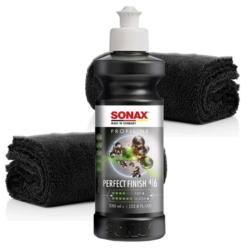 Sonax Profiline Perfectfinish 250 Ml + Edgeless Superflausch Poliertuch 550 Gsm